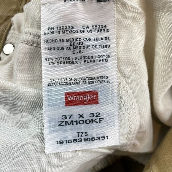 Wrangler Authentic Jeans Mens 37x32*ac 29 Denim Stretch Straight Leg Flat Front - Picture 9 of 14